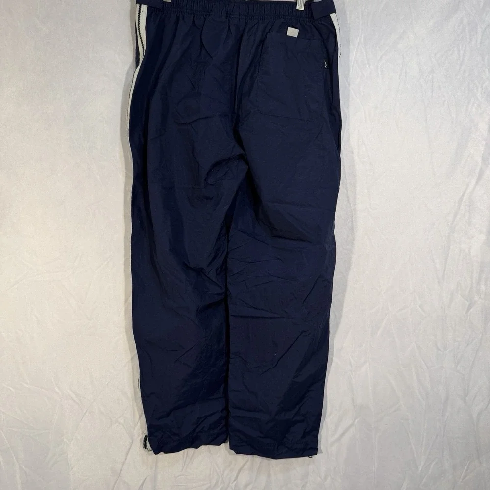Vintage Nike Ripstop Track Pants Full Side Zippers Blue Men's L Wide‎ Leg